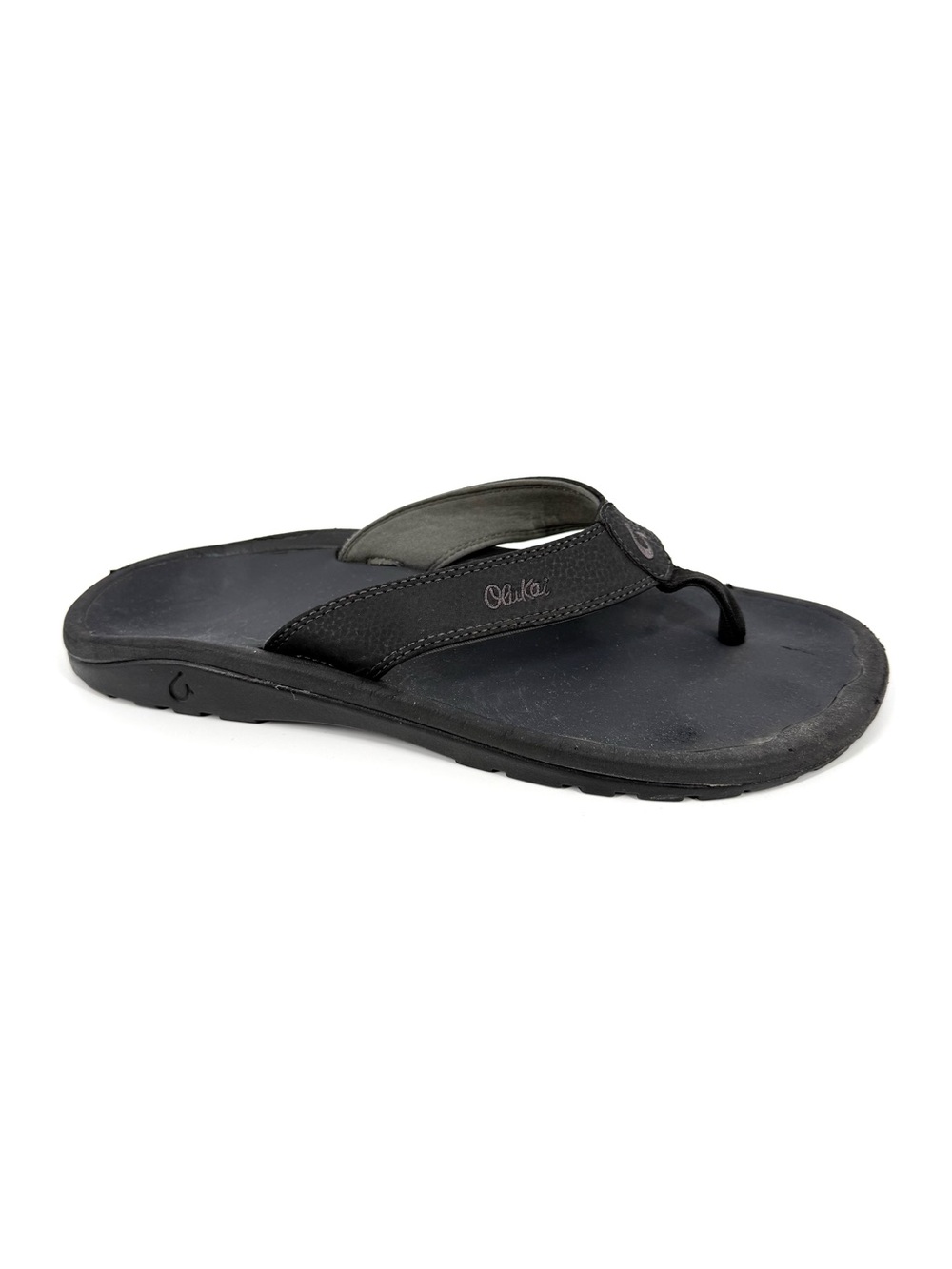 Olukai Ohana Sandals Mens Size 11 Black Flip Flops Beach Vacation